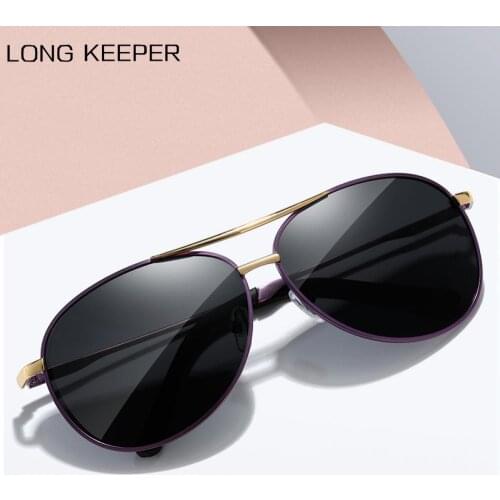 LongKeeper Classic Polarized Sunglasses Men Pilot Metal Frame Sun Glasses Male Outdoor Driving Goggles Oculos De Sol Masculino