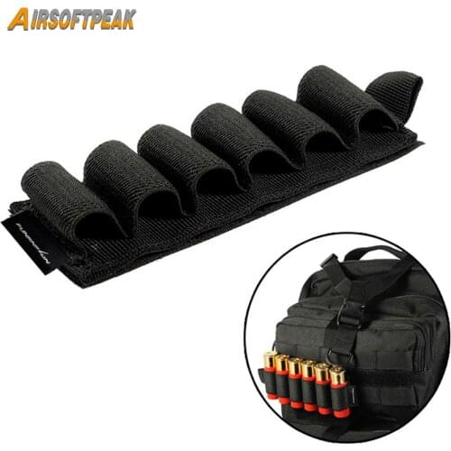 Tactical 6 Rounds Shell Holders Look&Hoop Military Shotgun Buttstock Hunting Ammo Holder Carrier Cartridge Outdoor 6 Bandolier