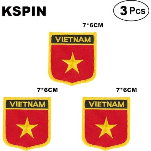 Vietnam Shiled Shape flag patches national flag patches for Cothing DIY Decoration