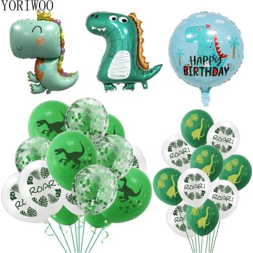 Boy Happy Birthday Balloon Air 1 2 3 4 5 Foil Balloons Dinosaur Party Supplies Baloons 1st Birthday Party Decorations Kids Dino