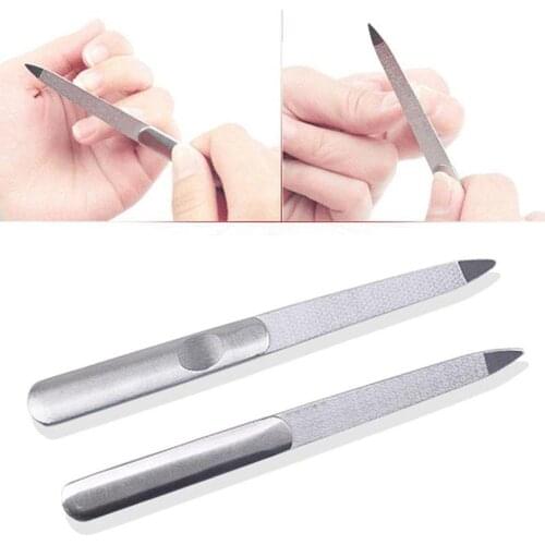 1PC Stainless Steel Professional Nail File Double Sides Thick Nails Pedicure Manicure Tools 9cm