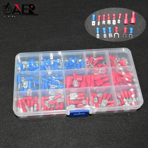 JAER 140 pcs 2.8/4.8/6.3 car Moto repair parts tool Wire Waterproof insulation cold pressure Wire Crimp Terminals Assortment Kit