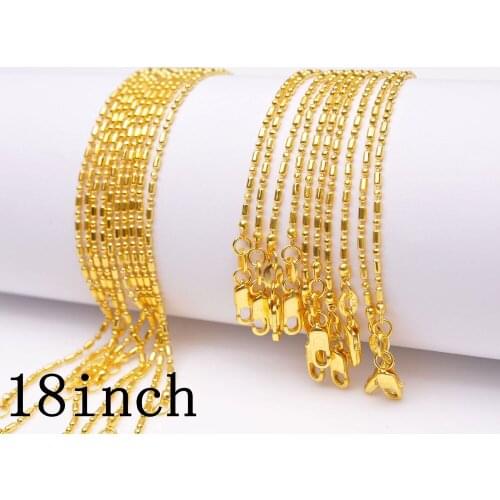 18 Inches Free 5PCS GOLD FILLED Column/ball Necklace Chains Making Jewelry GOLD FILLED Chains With Lobster Clasps Set