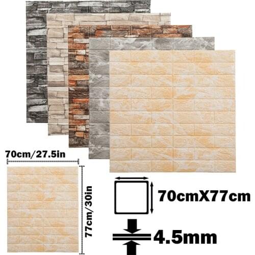 1pcs 70x77CM Foam 3D Wallpaper Wall Stickers Brick Self Adhesive Panels Living Room Bedroom Bathroom Kitchen Home Decoration