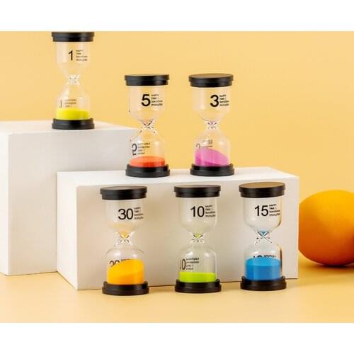6pcs/set 1/3/5/10/15/30 Minute Timer Hourglass Sand Clock for Cooking Brushing Teeth Sands Timer Sandglass Desktop Ornaments