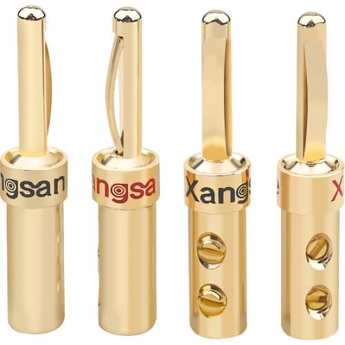 50Pcs No Welding Pure Copper Plated Banana Head Speaker Wire Single Side Screw Audio Connector