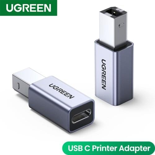 Ugreen USB 2.0 Printer Adapter USB C To USB Printer Adapter For Hard Drive Base Fax Machine Scanner USB 2.0 Data Printer Adapter
