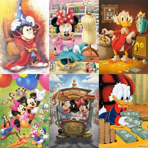 DIY 5D Diamond Painting Disney Mickey Minnie Couples Cross Stitch Kits Embroidery Diamond Mosaic Home Decor Childrens Gift