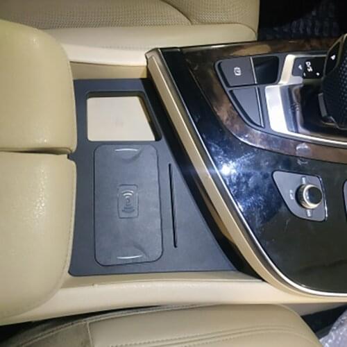 For Audi Q7 2016 2017 2018 2019 15W car QI wireless charging phone charger fast charging plate pad charging holder for iPhone