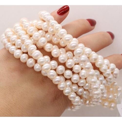 Natural Freshwater Pearl Beads For DIY Jewelry Making Necklaces Bracelets And Earrings Potato White 36cm 7-8mm