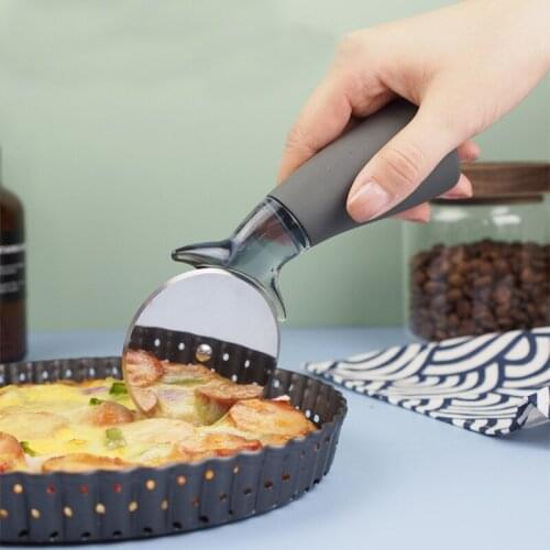 Household Pizza Knife Stainless Steel Pizza Single Wheel Cut Tools Waffle Cookies Round Pizza Cutter Pasta Dough Slicer Baking