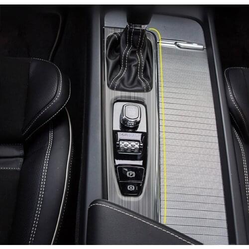 Stainless Steel Center Console Gear Shift Frame Decoration Cover Trim For Volvo XC60 2018 LHD Interior Modified Style