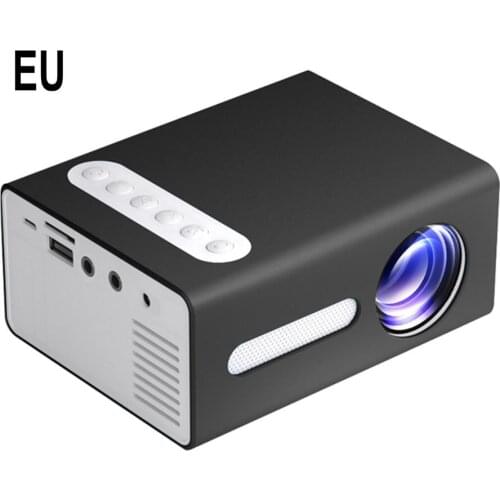 Black T300 Portable Projector HD High-efficiency LED Projector Multi-interface Home Theater Video Projector