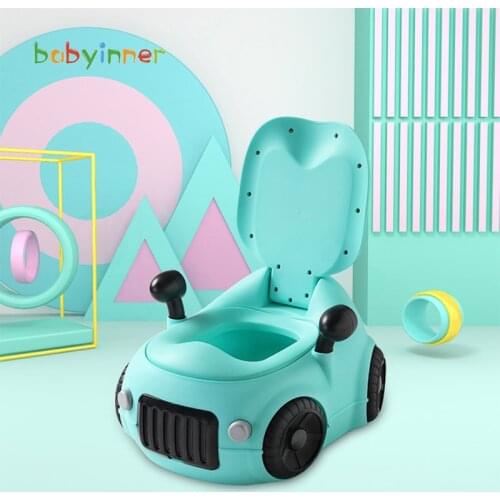 Babyinner 39*36*45cm Baby Toilet Comfortable PU Cushion Toilet Training Seat Cartoon Car Infant Potty Multifunction Close Stool