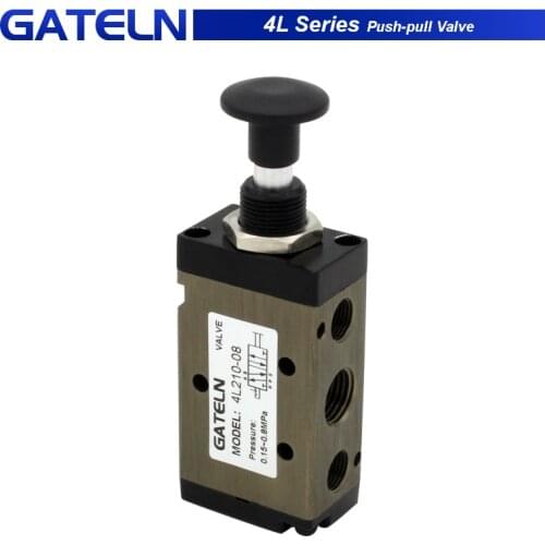 Push-Pull Valve 5 Port 2 Position 4L Series 4L110-06 / 4L210-08 / 4L310-10 / 4L410-15 Pneumatic Control Valve