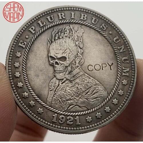 Hobo Nickel coins 1921 Super Hero Skull Car God copper coin USA Morgan Dollar COIN COPY