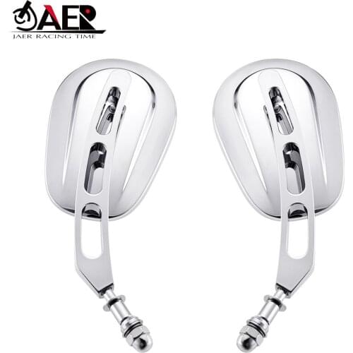 JAER Motorcycle 8mm Rear View Side Mirror for Harley Sportster 883 1200 Iron 883 Dyna Fat Boy Softail Street Bob