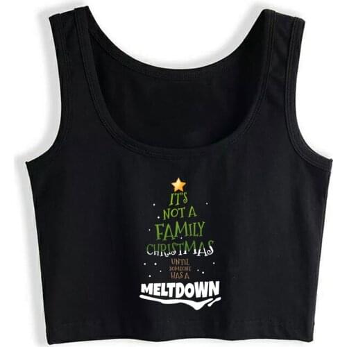 Crop Top Female Family Christmas meltdown Humor Harajuku Custom Tops Women