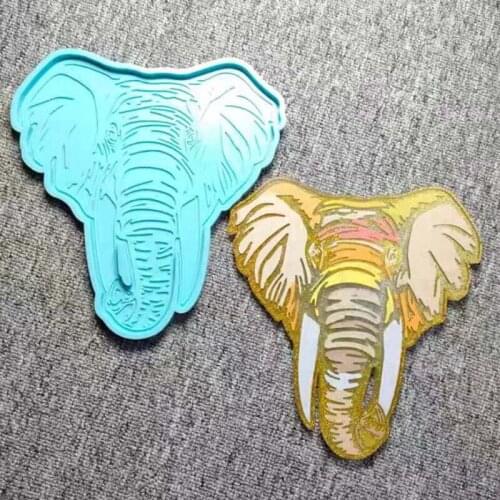 Elephant Head Tray Epoxy Resin Mold Coaster Silicone Mould DIY Crafts Clay Tool Drop Shipping