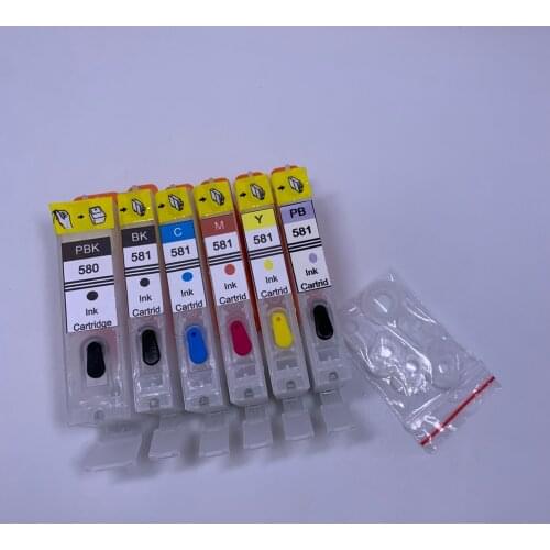 YOTAT Refillable Ink Cartridge PGI580 PGI-580 CLI-581 For Canon PIXMA TR7550 TR8550 TS6150 TS6151 TS8150 TS8151 TS8152 TS9150