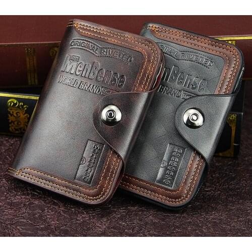 Mens wallet magnetic snap clutch bag male wallet leather Compartment portfel carteira purse men famous brand luxu 2021
