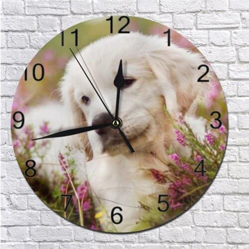 Wall Decor Clocks Dogs Animal Numeral Digital Dial Mute Silent Clocks Digital Clocks Battery Operated Clocks for Bedroom Clocks