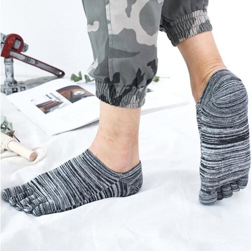 5 Pairs Summer Autumn Ankle Socks with Toes Men Cotton Low Tube Invisible Socks Mans Harajuku Casual Five Finger Sock Calcetines