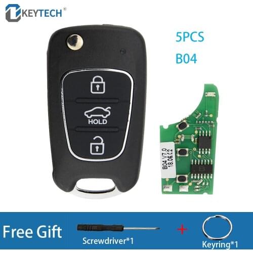 OkeyTech 5 Pieces 3 Buttons KEYDIY Original Universal B Series Remote Control B04 For KD900K/D900+/URG200/KD-X2 For KIA Style