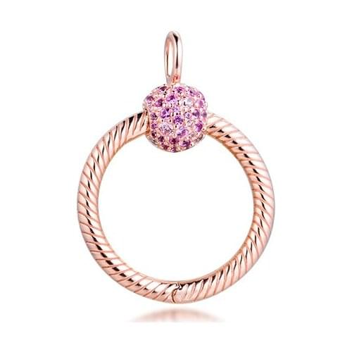 Genuine 925 Sterling Silver Moments Small Pave O Pendant for Women DIY Charms Necklaces Jewelry WITHOUT CHAIN wisiorek colgante