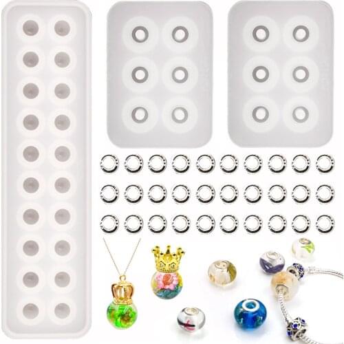 DIY Crystal Silicone Mold Sspherical Bracelet Necklace Jewelry Pendant Making Molds Mirror Handmade Mould For Resin Casting