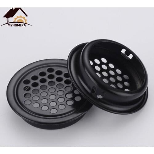 Myhomera 6pcs Wardrobe Cabinet Mesh Hole Air Vent Core Vents Convex Flat Louver Ventilation Cover Stainless Steel 19mm/25mm/53mm