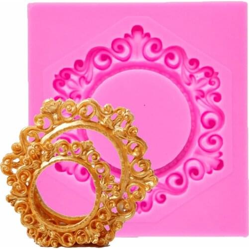 Frame lace pattern Silicone mold fondant mold cake decorating tools chocolate gumpaste mold T0988