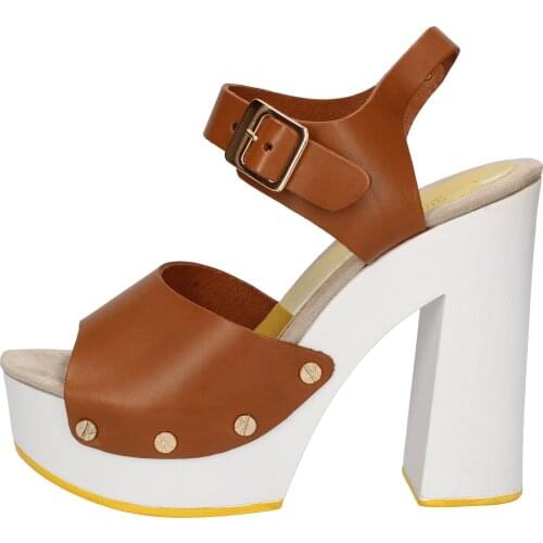 SUKY BRAND sandals women brown leather