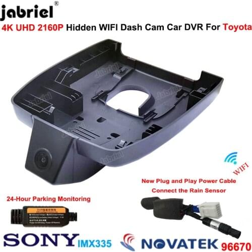 4K 2160P Wifi Car DVR Dash Cam 24H for Toyota Highlander XU70 for Toyota Highlander XLE LE 2021 2022 2023 2024 for Toyota Kluger