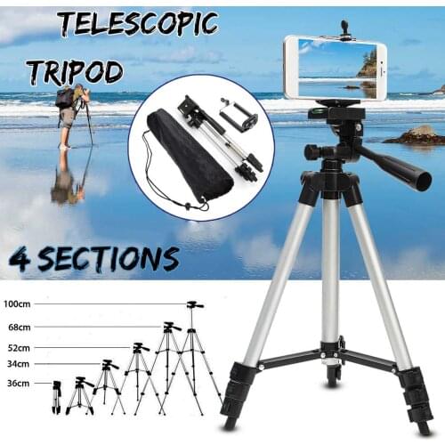 Extendable 36-100cm Universal Adjustable Tripod Stand Mount Holder Clip Camera Phone Holder Bracket Set For Cell Phone Camera