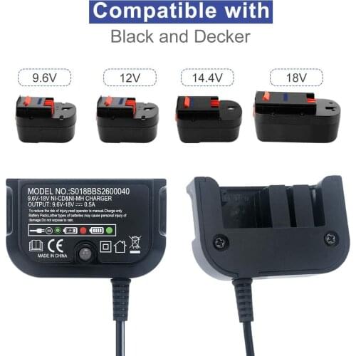 Replacement Charger For Black & Decker 9.6V-18V A12 A12-X HPB18 HPB14 HPB12 HPB96 HPB18-OPE NI-CD NI-MH battery Charger