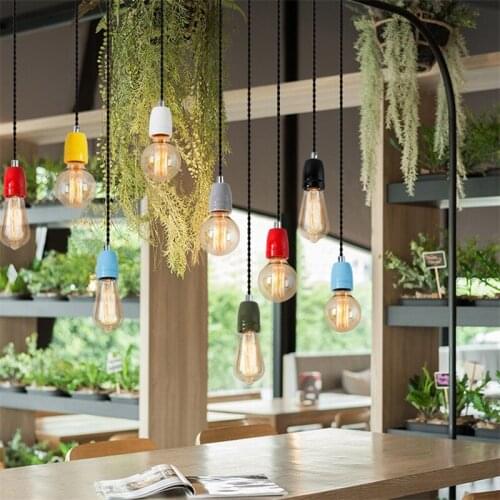 Iron Enamel Lamp Modern LED Pendant Light Edison Industrial Vintage Ceramic HangLamp Dining Room Lamps Antique Pendant Lighting