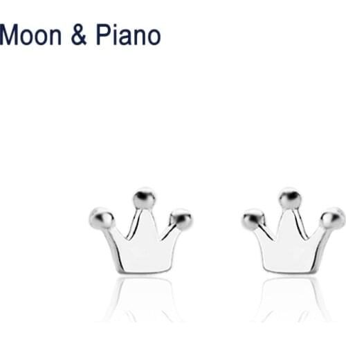 Original Handmade Design 925 Sterling Silver Crown Stud Earrings For Women Trendy Anniversary Gift Symbol Queens Temperament