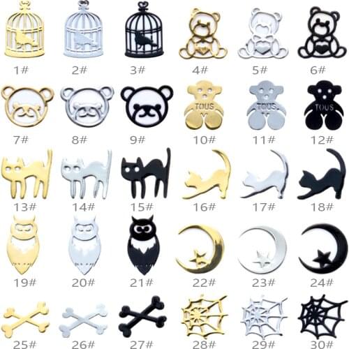 1Box Fashion DIY Metallic Nail Sequins Gold Silver Black Halloween Element Nail Art Flakes Manicure Decors Tips Spider web Owl