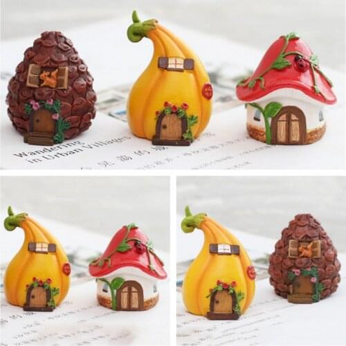 DIY Resin Fairy Garden Craft Decoration Miniature Micro Gnome Terrarium Mediterranean house mushroom Castle Kids Gift
