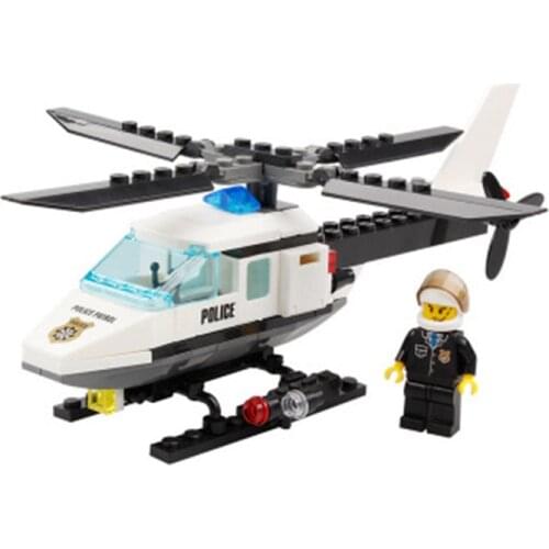 102pcs Kaizhi 6729 Police Helicopter Small Particle Boy Building Block Toy Gifts