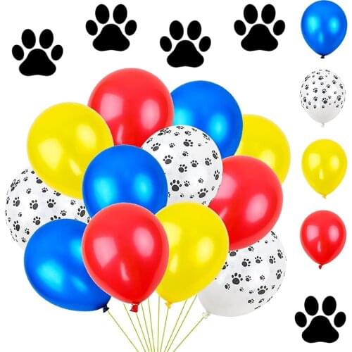 36pcs/lot Colorful Latex Dog Paw Print Balloons Red Yello Blue Dog Paw balloons baby shower birthday party wedding decoration