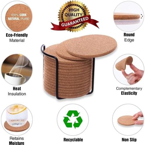 6/10/20PCS Wooden Slice Cup Mat Natural Round Coaster placemat Heat-resistant Tea Coffee Mug Drink Pad For Kitchen Decoration