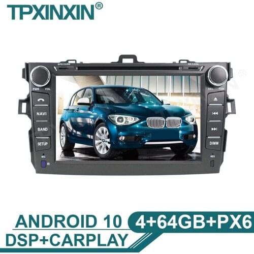 Android 10 4+64G For Toyota Corolla 2007-2013 Car Multimedia Player GPS Navigation WIFI IPS Screen Player