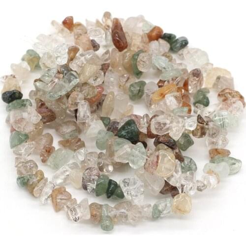 High Quality Beads Natural Stone Rutilated Quartz Gravel Beaded for Jewelry Making DIY Bracelet Necklace Accessories Gift 5-8mm