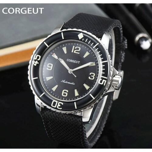 Newest Men Watches CORGEUT Top Brand Luxury Mechanical Mens Wristwatches Nylon Military Luminous Male Clock Relogio Masculino
