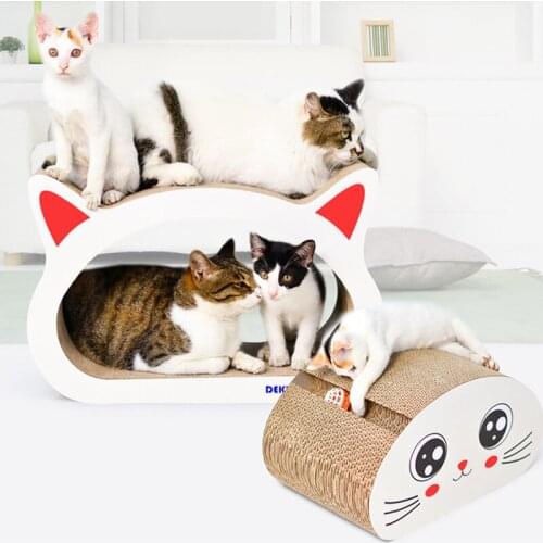 Cat Head Shape Design Cat Scratch Board Corrugated Paper Grinding Claw Multi Size Combination Rest And Play Multi-function Toy