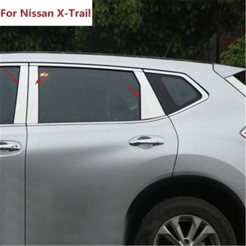 For Nissan Rogue X Trail X-Trail 2014 2015 2016 Stainless Steel Door Window Chrome Pillar Posts Cover Trim Car Covers