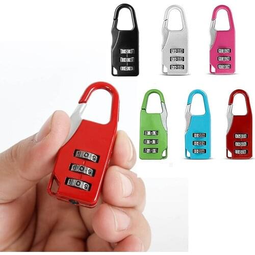 6 Colors Travel Safe Lock 3 Digit Dial Code Number Password Combination Lock Small Portable Luggage Zipper Bag Padlock