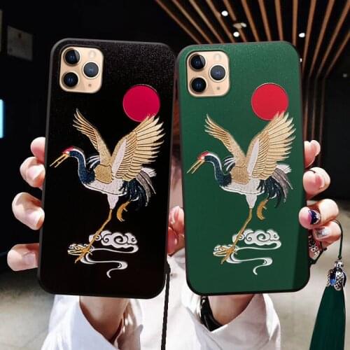 Elegant 3D Embossed Phone Case For iPhone X XS XR 11 12 Pro MAX 6 7 8Plus SE2 Soft TPU Back Covers Tassel Matte Phone Cases